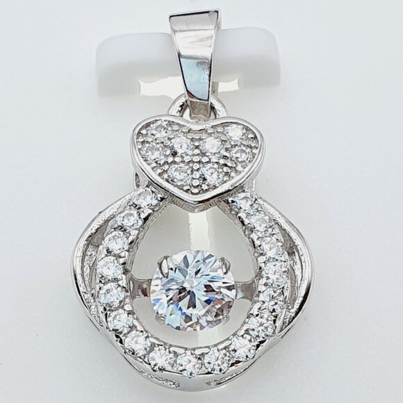 "#925 Sterling Silver Cubic Zircon Pendant for Women/Girls, US925P1117 - Picture 4 of 7